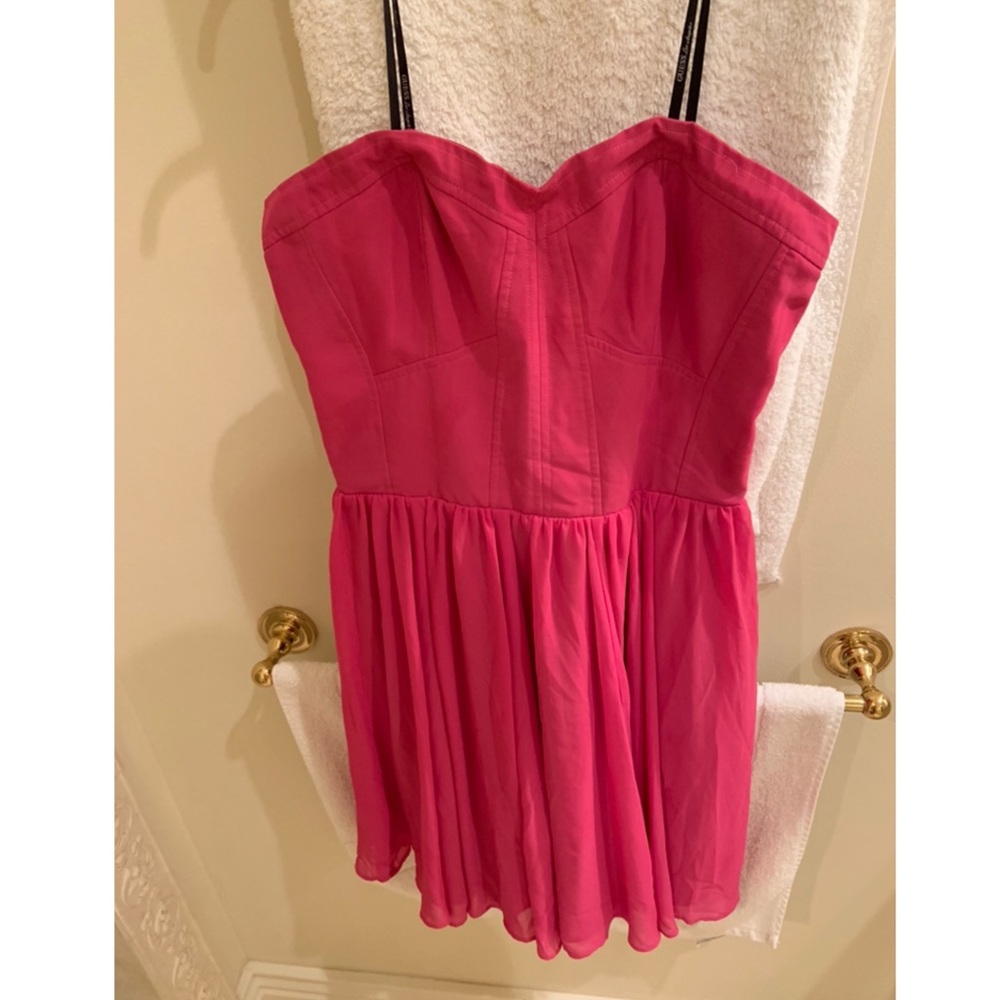 Strapless pink Guess dress